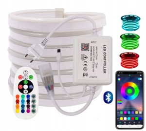 Zestaw NEON RGB 60 LED/m 25m PILOT 230V bluetooth