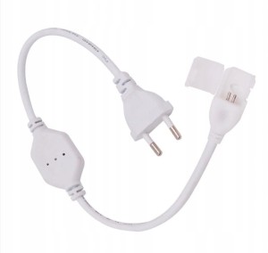 Kabel Przewód zasilający do taśmy LED COB MLECZNY KLOSZ 230V METODA KLIK