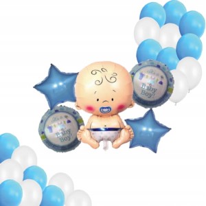 Zestaw balonów BABY SHOWER 21 szt CHŁOPIEC DZIECKO BOBAS IT'S A BOY