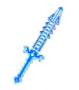 MIECZ DIAMENTOWY 49CM MINECRAFT LED DZWIĘK ZABAWKA ŚWIECĄCY GRAJĄCY NIEBIES