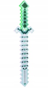 MIECZ DIAMENTOWY 58CM MINECRAFT LED DZWIĘK ZABAWKA ŚWIECĄCY GRAJĄCY ZIELONY