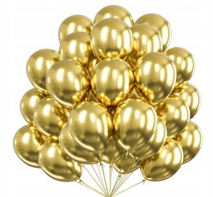 Balony lateksowe ZŁOTE SHINY CHROMOWANE 20 szt