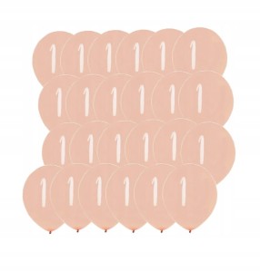 Zestaw balonów na 1ROCZEK ROK 30 szt ROSE GOLD