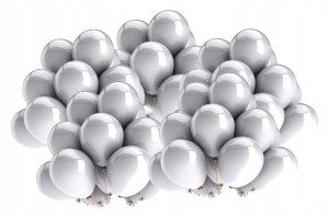 Balony metaliczne SREBRNE wesele urodziny 50 szt