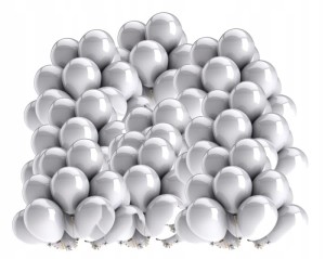 Balony metaliczne SREBRNE wesele urodziny 100 szt
