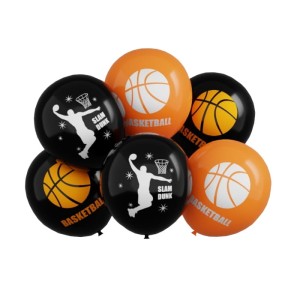 Zestaw balonów gumowych KOSZYKÓWKA 30cm 6szt IMPREZA PARTY URODZINY