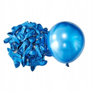 Balony gumowe lateksowe niebieskie SHINY CHROMOWANE 30 szt