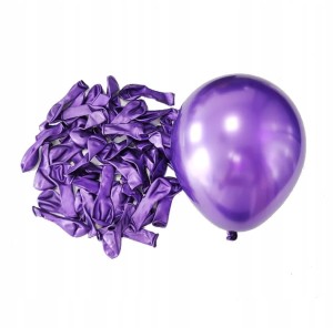 Balony gumowe lateksowe FIOLETOWE SHINY CHROMOWANE 10 szt