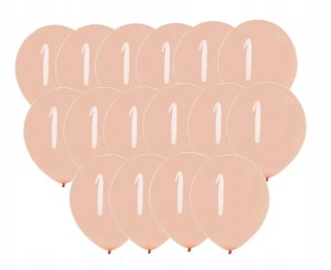 Zestaw balonów na 1 ROCZEK ROK 20 szt ROSE GOLD