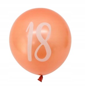 Zestaw balonów na 18 osiemnastkę 5 szt ROSE GOLD