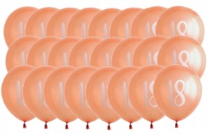 Zestaw balonów na 18 osiemnastkę 30 szt ROSE GOLD