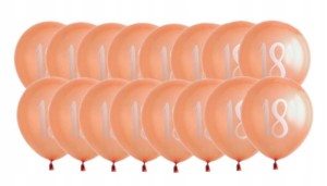 Zestaw balonów na 18 osiemnastkę 20 szt ROSE GOLD