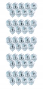 Balony transparentne 1 urodziny roczek konfetti NIEBIESKIE 50 szt