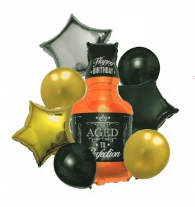 ZESTAW BALONY whisky urodzinowe bukiet PARTY 8szt