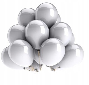 Balony metaliczne SREBRNE wesele urodziny 10 szt