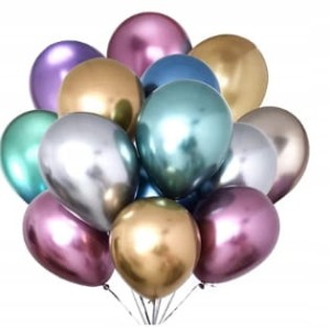 Balony lateksowe KOLOROWE MIX SHINY CHROM 10 szt