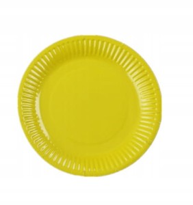 Talerzyki papierowe żółte 18cm urodziny żółty