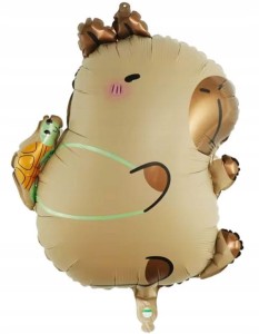 Duży balon foliowy Kapibara urodziny party dziecka 55/50 cm dekoracja