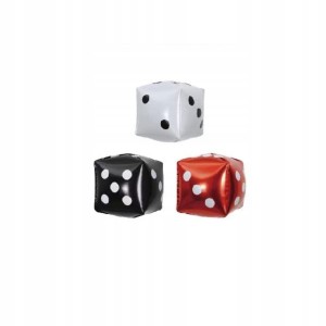 Balony Foliowe Kostka do Gry – Casino / Kasyno – Zestaw 3 szt. 20x20cm
