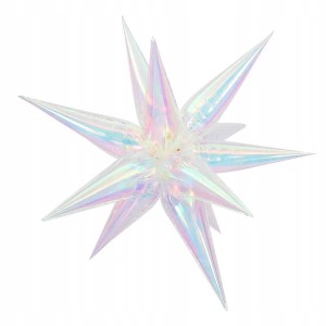 Balon foliowy gwiazda opalizująca holo 3D IMPREZA BALONY PARTY 66cm