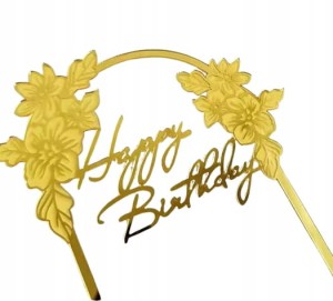 Topper na tort – Happy Birthday – Dekoracja / Jubileusz