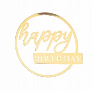 Topper na tort – Happy Birthday – Dekoracja Urodzinowa