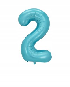 Balon Foliowy Cyfra 2 Niebieska – 40 cali / 100 cm – Urodziny / Dekoracja