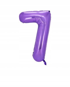 Balon Foliowy Cyfra 7 Fioletowa – 40 cali / 100 cm – Urodziny / Dekoracja
