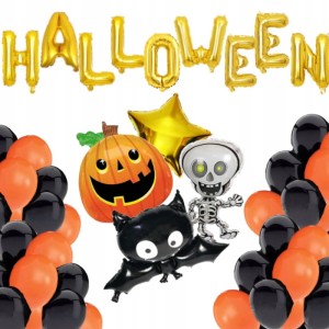 OGROMNY Zestaw balonów 41szt HALLOWEEN IMPREZA PARTY DYNIA KOŚCIOTRUP