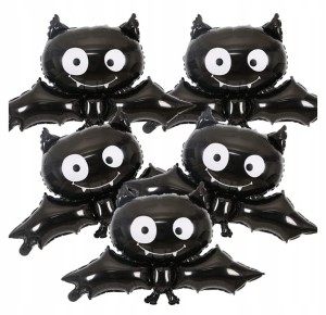 ZESTAW 5 SZT BALONÓW FOLIOWYCH NIETOPERZ HALLOWEEN