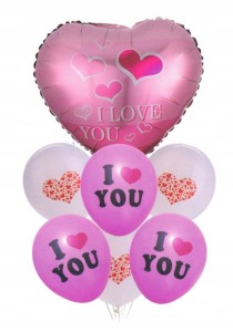 Zestaw balonów na walentynki serca I LOVE YOU miłość Wesele 7szt.